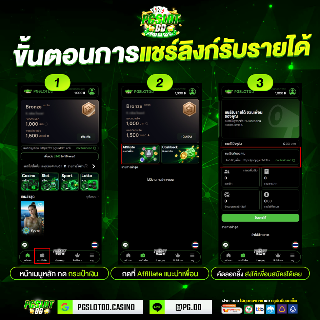 เเชร์ลิงก์รับรายได้_PGSLOTDD